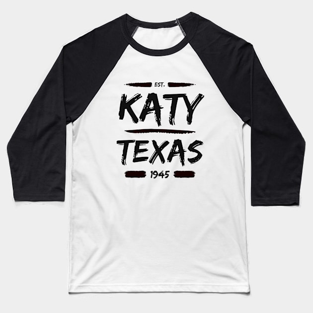 Katy, Texas Brush Stroke Baseball T-Shirt by Katy Heritage Society